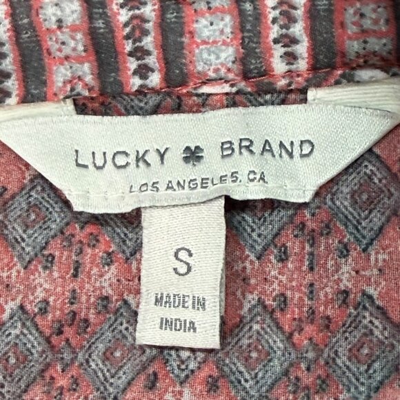 Lucky Brand Tassel Tie Short Flare Sleeve Peasant Blouse Women's Size Small - Picture 3 of 6